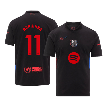 RAPHINHA #11 Barcelona Away  Soccer Jersey 2024/25 -?Spotify Logo Without Text? Top Dresy Shop