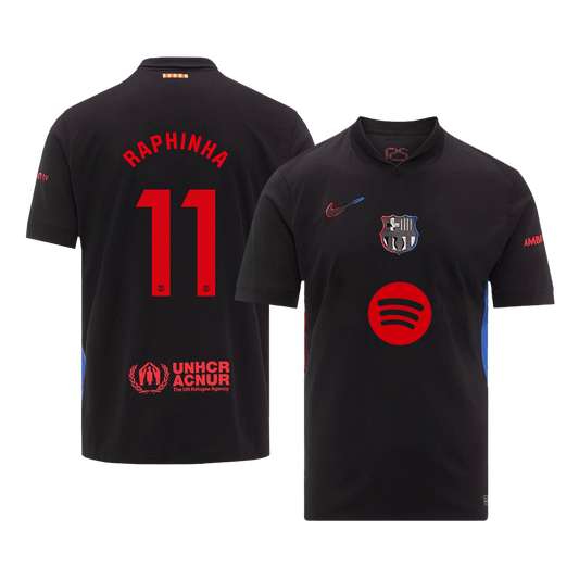 RAPHINHA #11 Barcelona Away  Soccer Jersey 2024/25 -?Spotify Logo Without Text? Top Dresy Shop