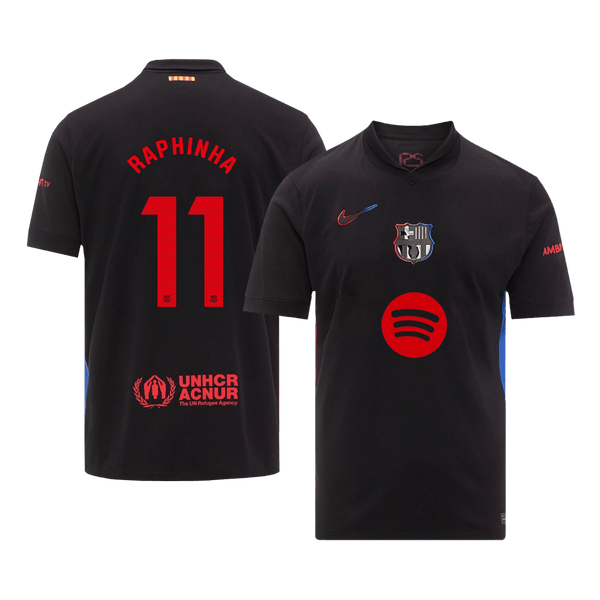 RAPHINHA #11 Barcelona Away  Soccer Jersey 2024/25 -?Spotify Logo Without Text? Top Soccer Jerseys Store