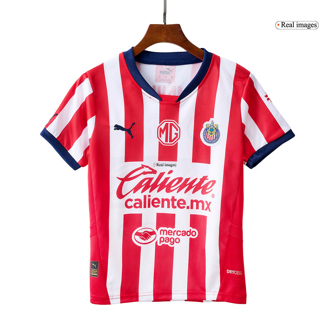Kid's Chivas Home  Soccer Jersey Kit(Jersey+Shorts) 2024/25 Top Dresy Shop