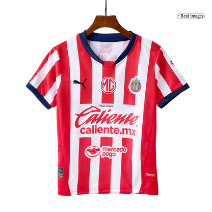 Kid's Chivas Home  Soccer Jersey Kit(Jersey+Shorts) 2024/25 Top Dresy Shop