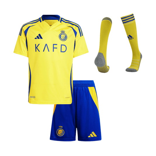 Kid's Al Nassr Home  Soccer Jersey Kit(Jersey+Shorts+Socks) 2024/25 Top Dresy Shop