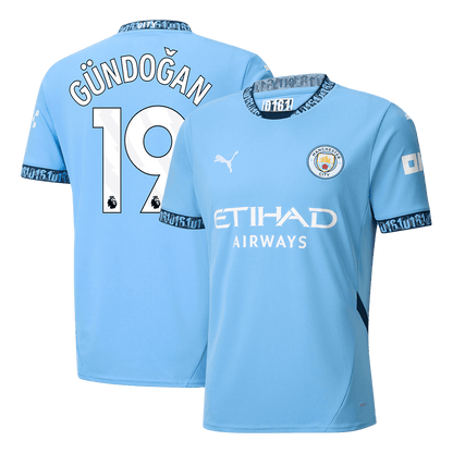G?NDO?AN #19 Manchester City Home  Soccer Jersey 2024/25 Top Dresy Shop