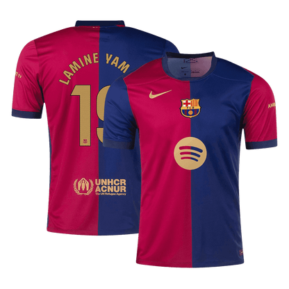 LAMINE YAMAL #19 Barcelona Home  Soccer Jersey 2024/25- Spotify Logo Without Text Top Dresy Shop