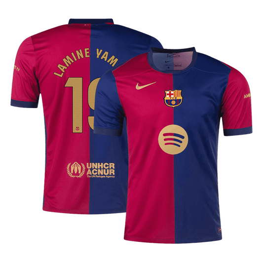 LAMINE YAMAL #19 Barcelona Home  Soccer Jersey 2024/25- Spotify Logo Without Text Top Dresy Shop