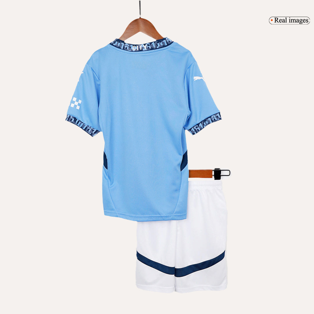 Kid's Manchester City Home  Soccer Jersey Kit(Jersey+Shorts) 2024/25 Top Dresy Shop