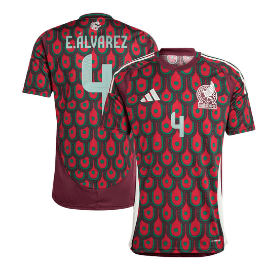Men's Mexico E.ALVAREZ #4 Home Soccer Jersey Copa América 2024 Top Dresy Shop
