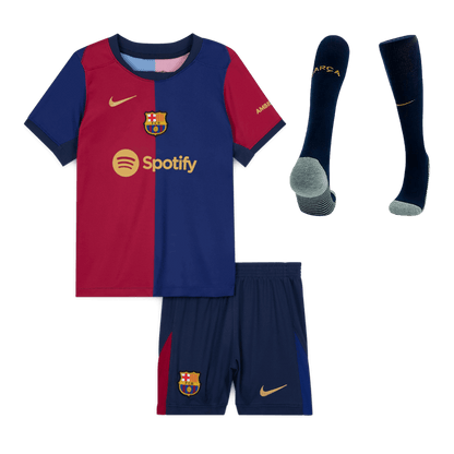 Kid's Barcelona Home  Soccer Jersey Kit(Jersey+Shorts+Socks) 2024/25 Top Dresy Shop
