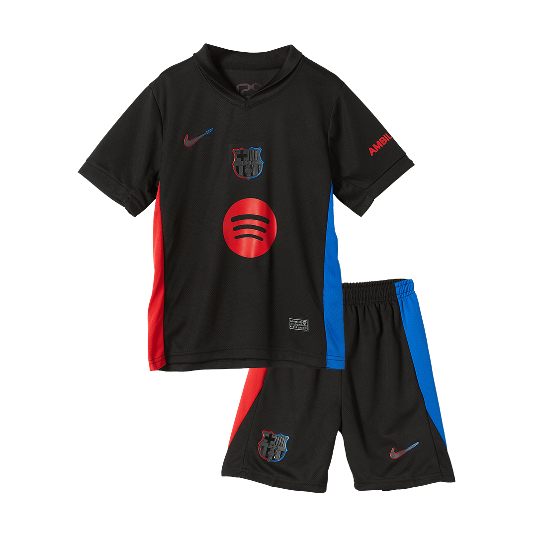 Kid's Barcelona Away  Soccer Jersey Kit(Jersey+Shorts) 2024/25 - Spotify Logo Without Text Top Dresy Shop