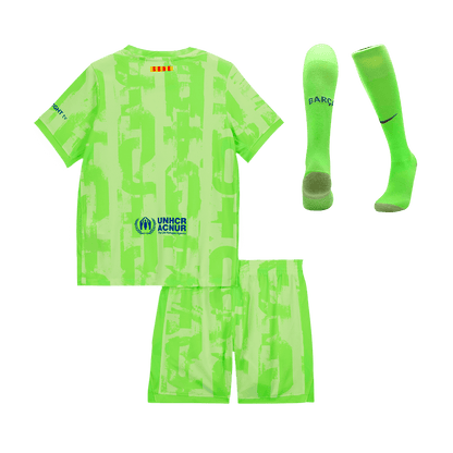 Kid's Barcelona Third Away  Soccer Jersey Kit(Jersey+Shorts+Socks) 2024/25- UCL (Spotify Logo Without Text) Top Dresy Shop