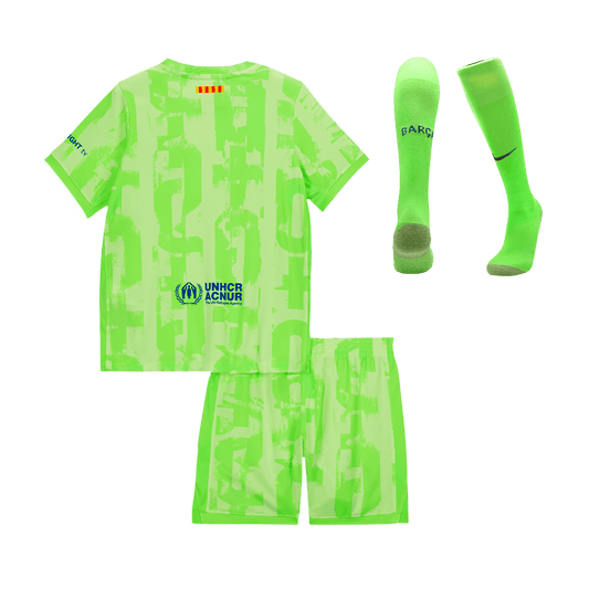 Kid's Barcelona Third Away  Soccer Jersey Kit(Jersey+Shorts+Socks) 2024/25- UCL (Spotify Logo Without Text) Top Dresy Shop