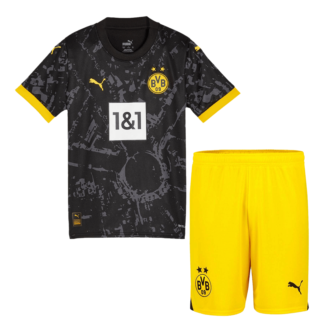 Kid's Borussia Dortmund Away  Soccer Jersey Kit(Jersey+Shorts) 2023/24 Top Dresy Shop