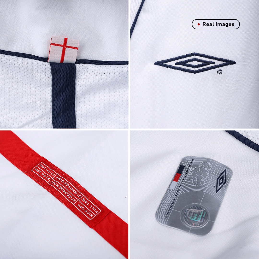 Retro BECKHAM #7 2002 England Home  Soccer Jersey Top Dresy Shop