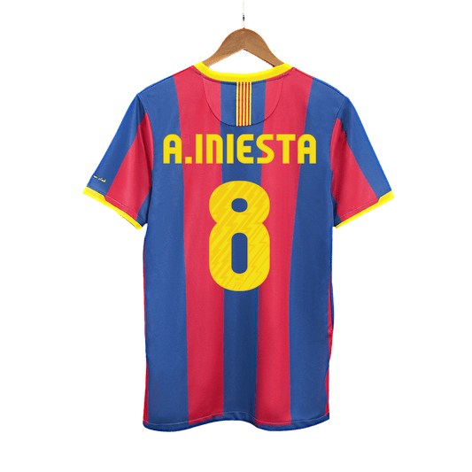 Retro A.INIESTA #8 2010/11 Barcelona Home  Soccer Jersey Top Dresy Shop