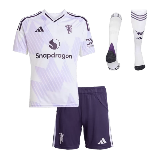Kid's Manchester United Away Soccer Jersey Kit(Jersey+Shorts+Socks) 2025/26