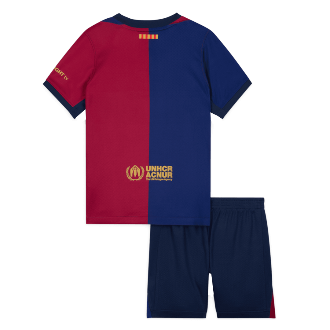Kid's Barcelona Home  Soccer Jersey Kit(Jersey+Shorts) 2024/25 - COLDPLAY Top Dresy Shop