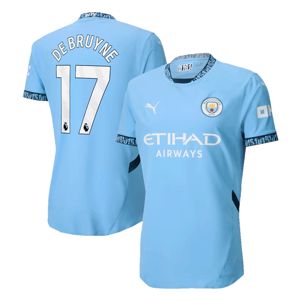 Player Version DE BRUYNE #17 Manchester City Home  Soccer Jersey 2024/25 Top Soccer Jerseys Store