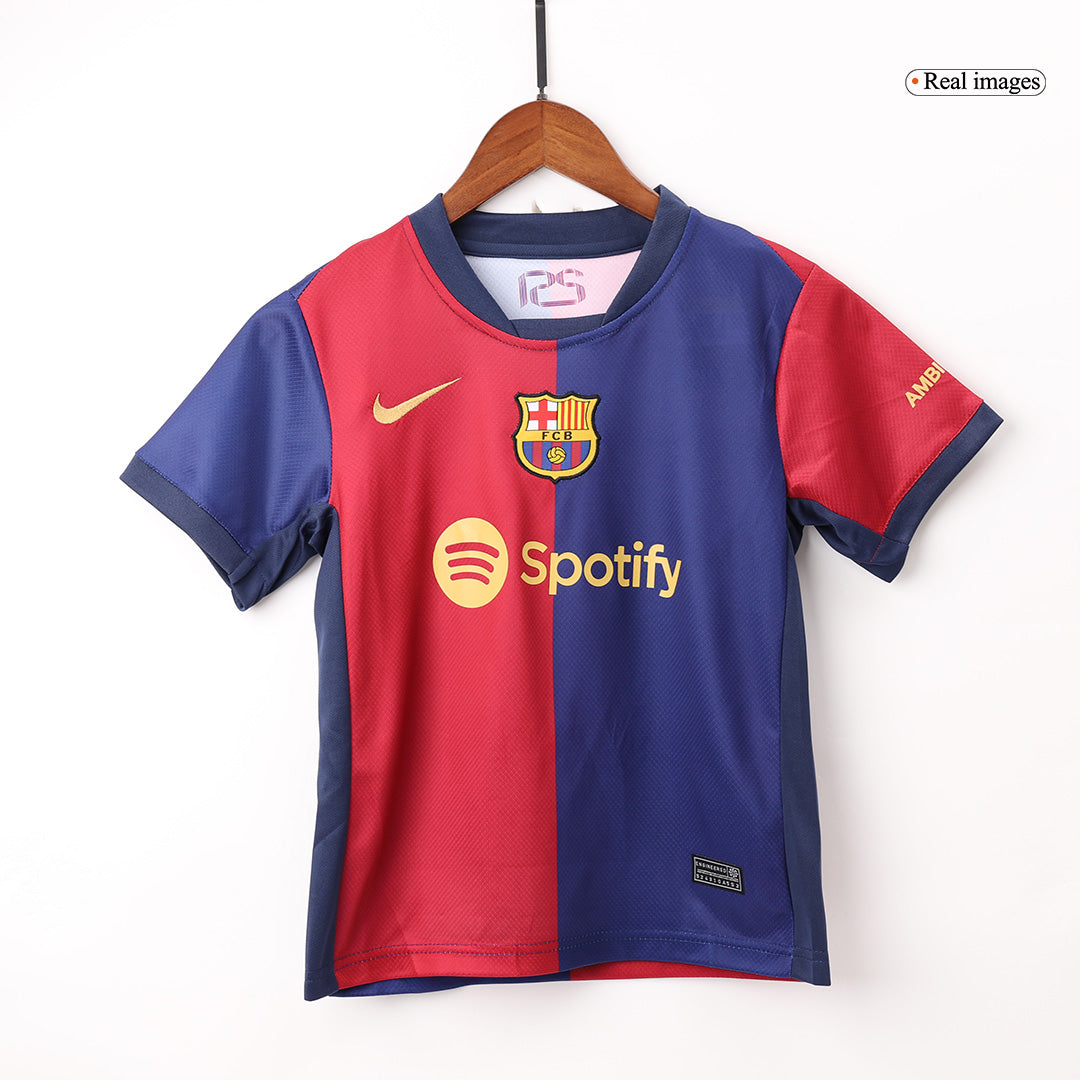 Kid's Barcelona Home  Soccer Jersey Kit(Jersey+Shorts+Socks) 2024/25 Top Dresy Shop
