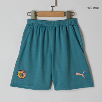 Kid's Manchester City Fourth Away  Soccer Jersey Kit(Jersey+Shorts) 2024/25- Definitely City (UCL) Top Dresy Shop