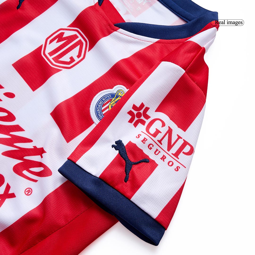 Kid's Chivas Home  Soccer Jersey Kit(Jersey+Shorts) 2024/25 Top Dresy Shop