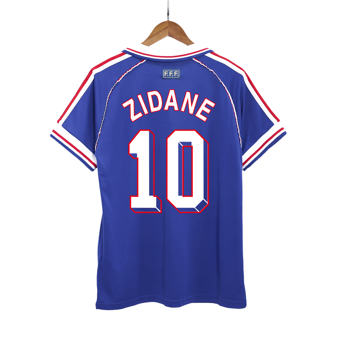 Retro ZIDANE #10 1998 France Home  Soccer Jersey Top Dresy Shop