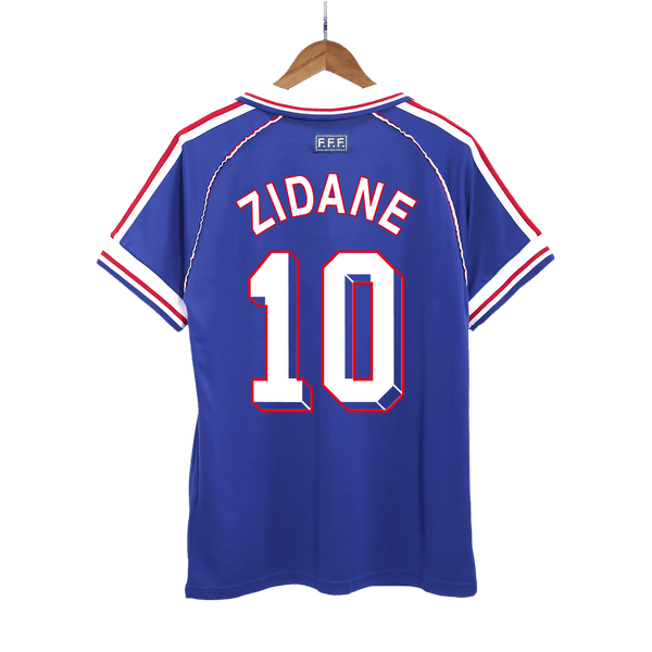 Retro ZIDANE #10 1998 France Home  Soccer Jersey Top Soccer Jerseys Store