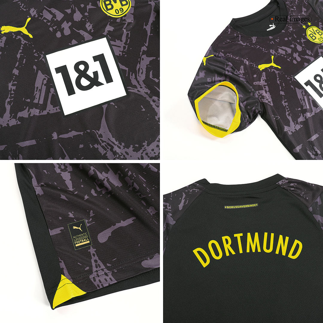 Kid's Borussia Dortmund Away  Soccer Jersey Kit(Jersey+Shorts) 2023/24 Top Dresy Shop