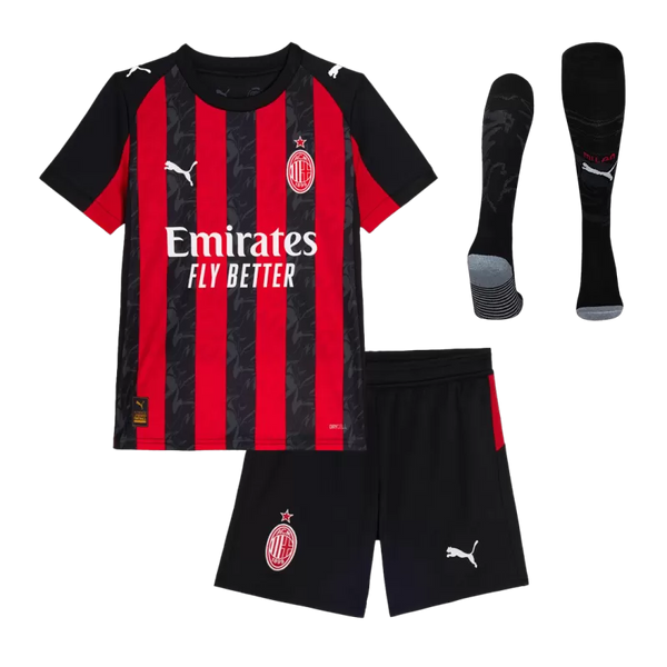 Kid's AC Milan Home Soccer Jersey Kit(Jersey+Shorts+Socks) 2025/26