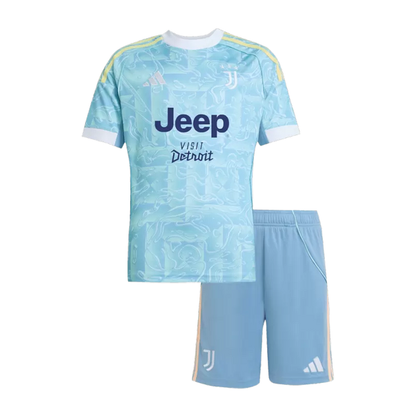 Kid's Juventus Away Soccer Jersey Kit(Jersey+Shorts) 2025/26