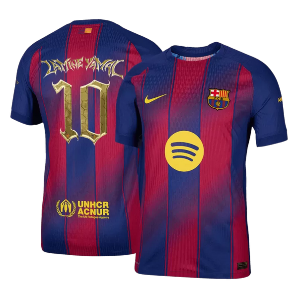 Player Version LAMINE YAMAL #10 Barcelona Home Soccer Jersey 2025/26- Kopa Trophy Edition