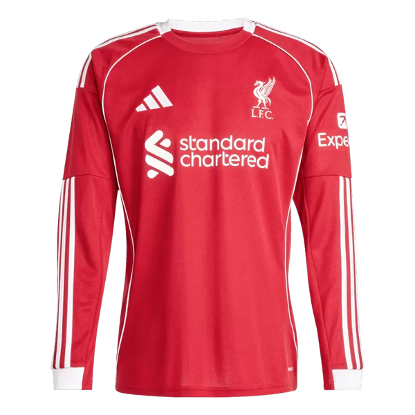Liverpool Home Long Sleeve Soccer Jersey 2025/26