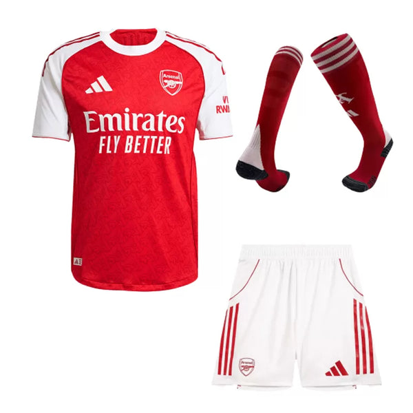 Player Version Arsenal Home Soccer Jersey Kit (Jersey+Shorts+Socks) 2025/26 - Slim Fit