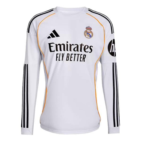Real Madrid Home Long Sleeve Soccer Jersey 2025/26