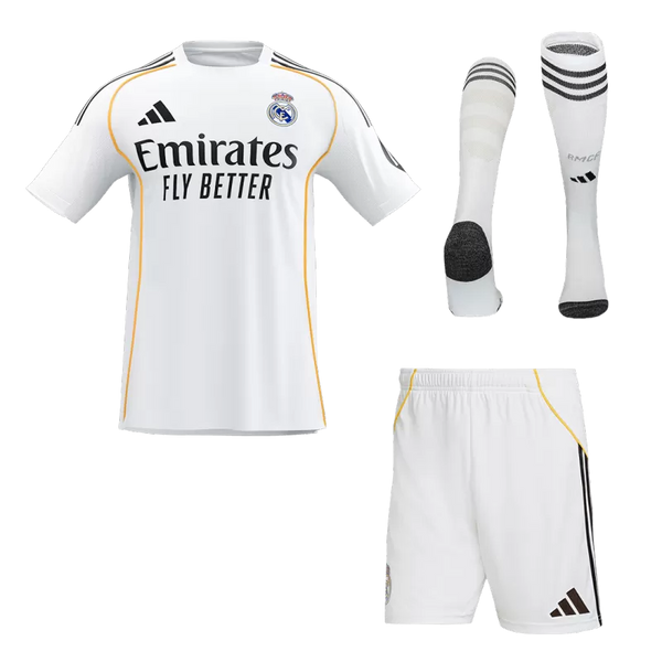 Real Madrid Home Soccer Jersey Kit (Jersey+Shorts+Socks) 2025/26