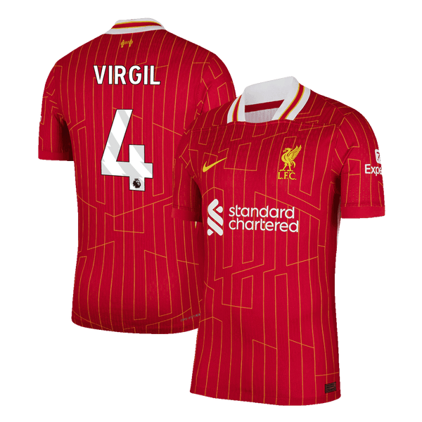 Player Version VIRGIL #4 Liverpool Home  Soccer Jersey 2024/25 Top Soccer Jerseys Store
