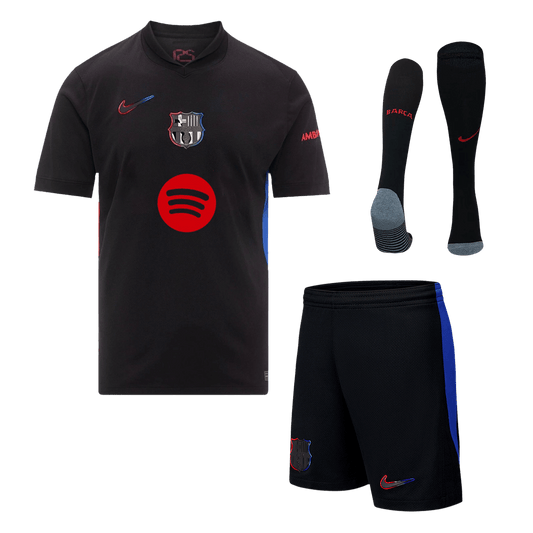 Barcelona Away  Soccer Jersey Kit(Jersey+Shorts+Socks) 2024/25- Spotify Logo Without Text Top Dresy Shop