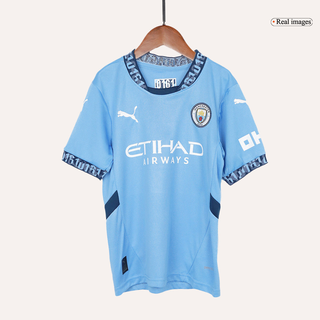 Kid's Manchester City Home  Soccer Jersey Kit(Jersey+Shorts) 2024/25 Top Dresy Shop