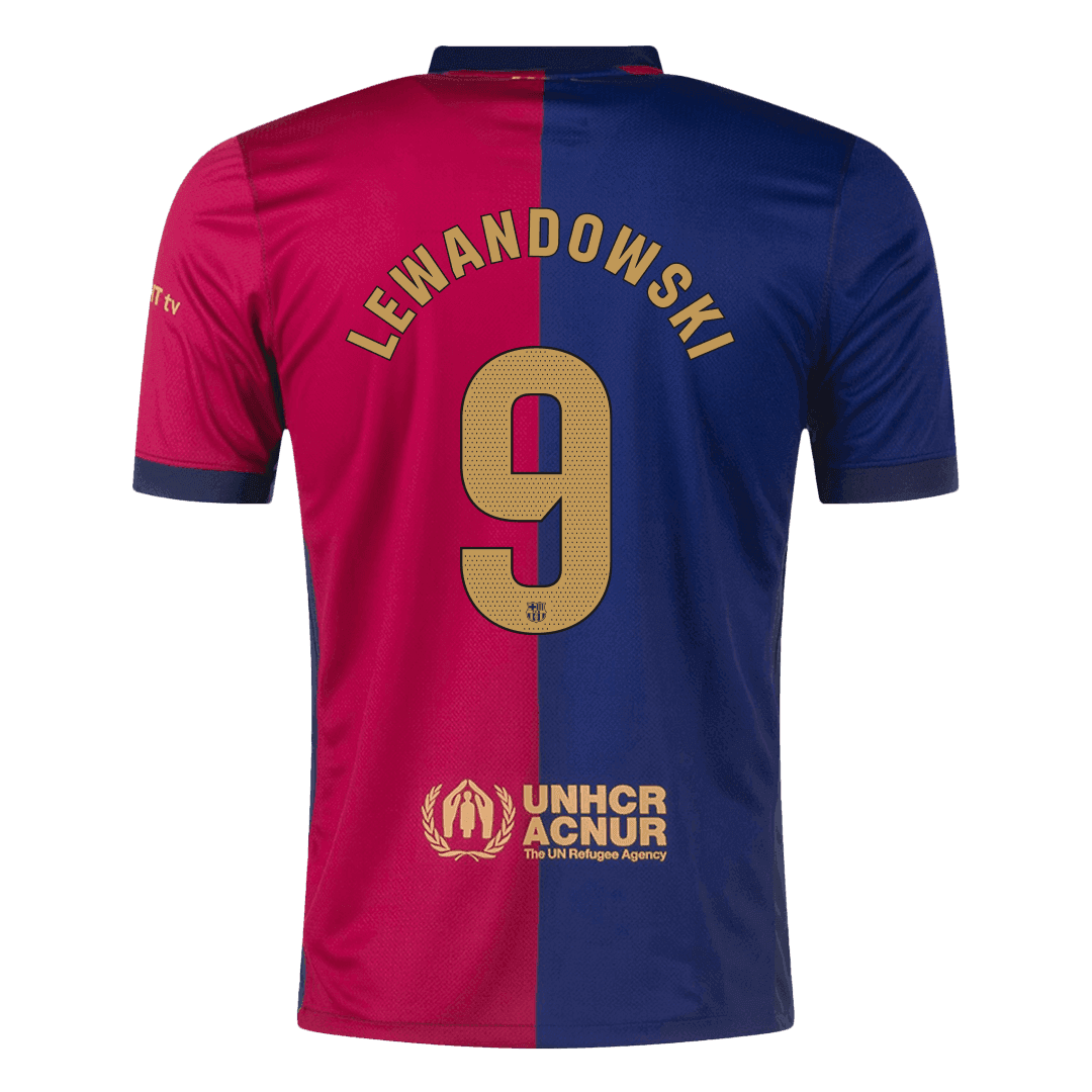 LEWANDOWSKI #9 Barcelona Home  Soccer Jersey 2024/25- Spotify Logo Without Text Top Dresy Shop