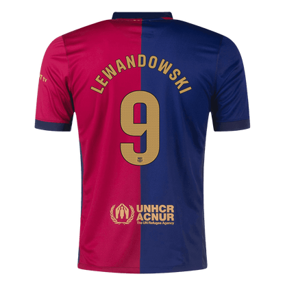 LEWANDOWSKI #9 Barcelona Home  Soccer Jersey 2024/25- Spotify Logo Without Text Top Dresy Shop