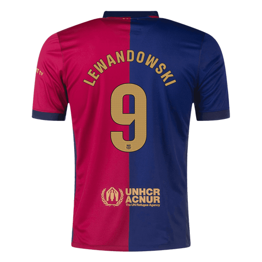LEWANDOWSKI #9 Barcelona Home  Soccer Jersey 2024/25- Spotify Logo Without Text Top Dresy Shop