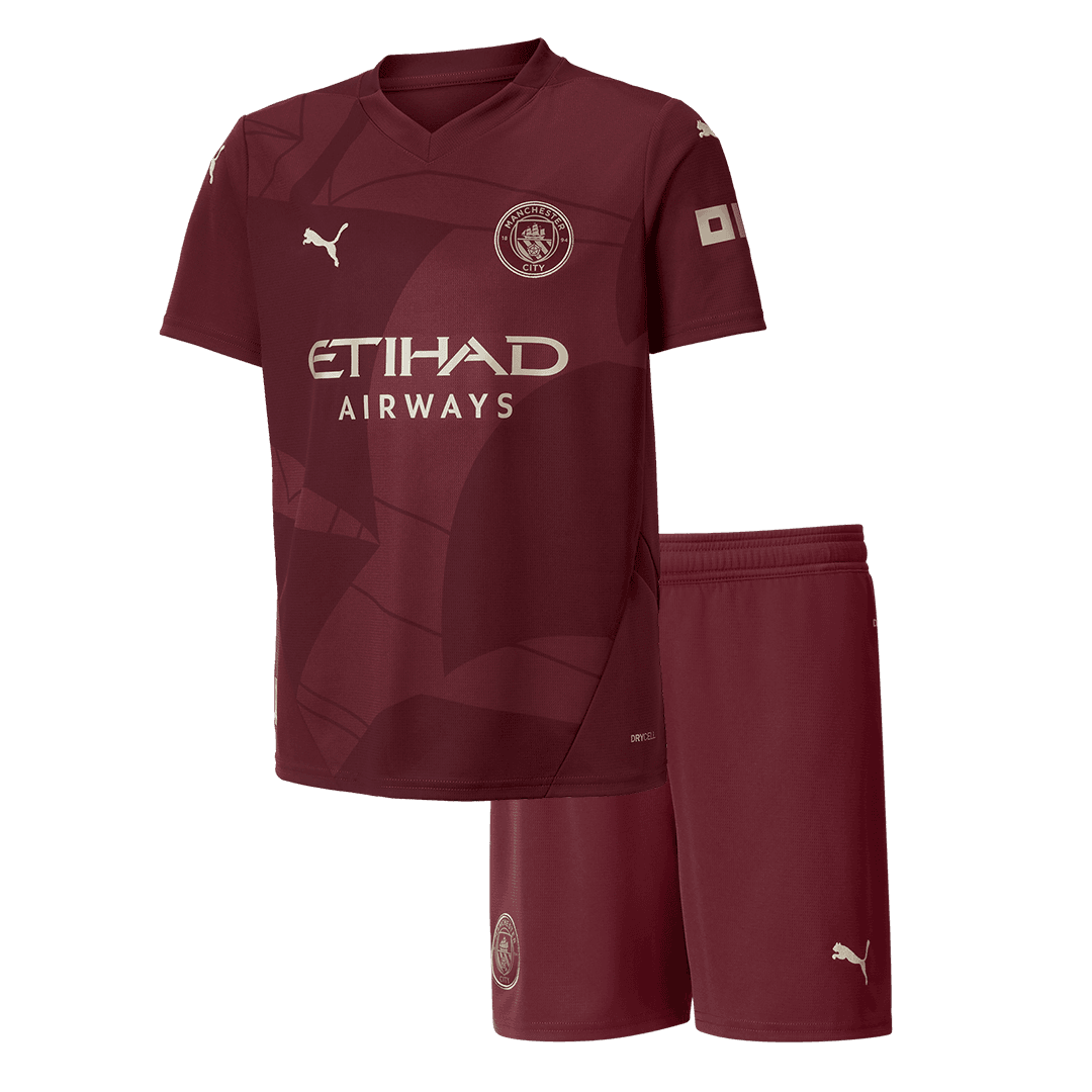 Kid's Manchester City Third Away  Soccer Jersey Kit(Jersey+Shorts) 2024/25 Top Soccer Jerseys Store