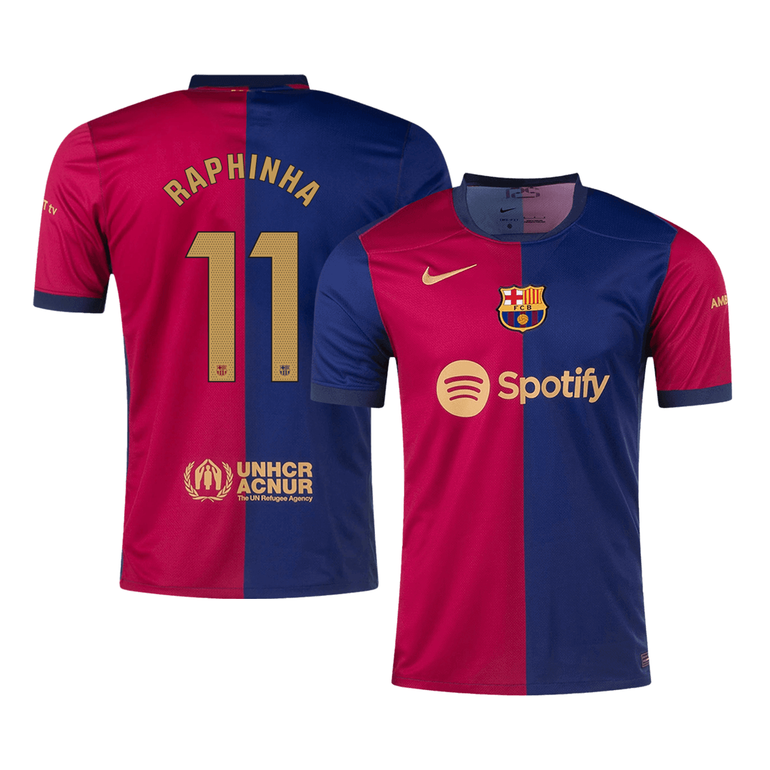 RAPHINHA #11 Barcelona Home  Soccer Jersey 2024/25 Top Dresy Shop