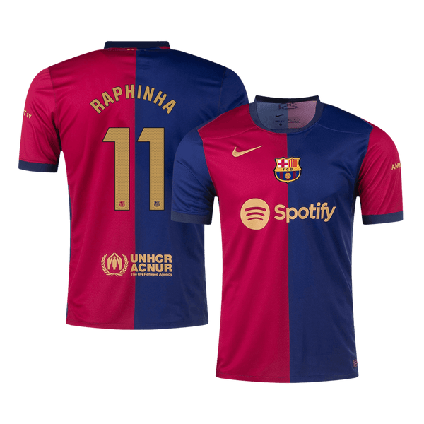 RAPHINHA #11 Barcelona Home  Soccer Jersey 2024/25 Top Soccer Jerseys Store