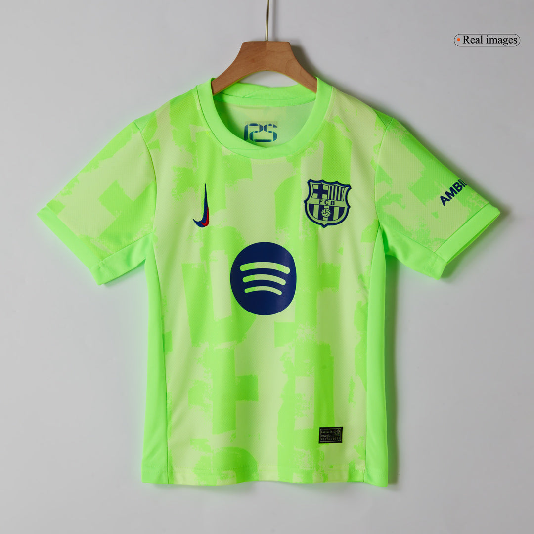 Kid's Barcelona Third Away  Soccer Jersey Kit(Jersey+Shorts+Socks) 2024/25- UCL (Spotify Logo Without Text) Top Dresy Shop