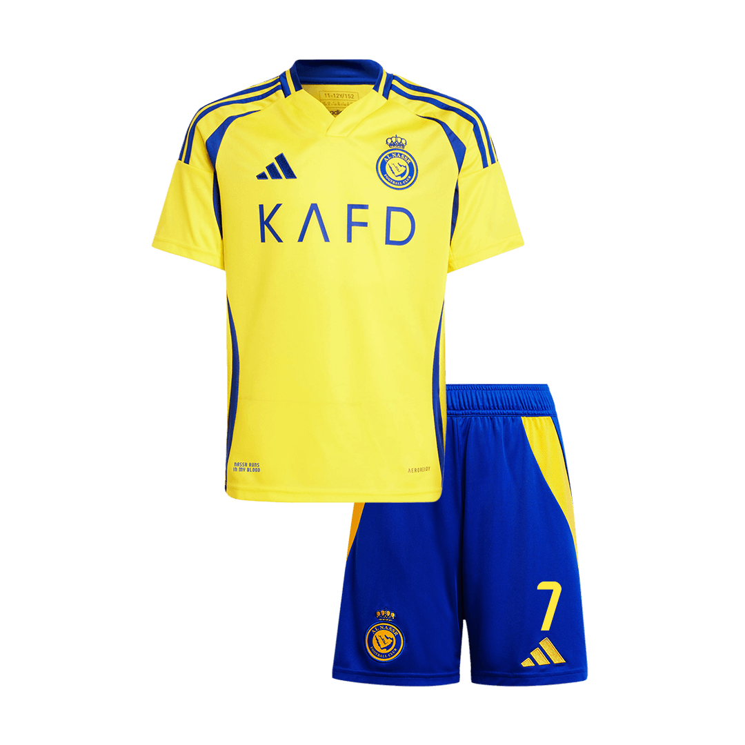 Kid's RONALDO #7 Al Nassr Home  Soccer Jersey Kit(Jersey+Shorts) 2024/25 - ACL Top Dresy Shop