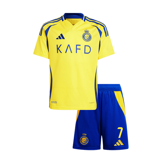 Kid's RONALDO #7 Al Nassr Home  Soccer Jersey Kit(Jersey+Shorts) 2024/25 - ACL Top Dresy Shop