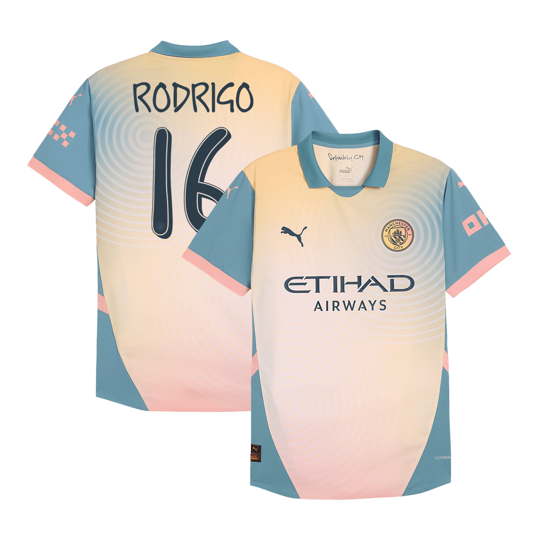 Player Version RODRIGO #16 Manchester City Fourth Away  Soccer Jersey 2024/25- Definitely City (UCL) Top Dresy Shop