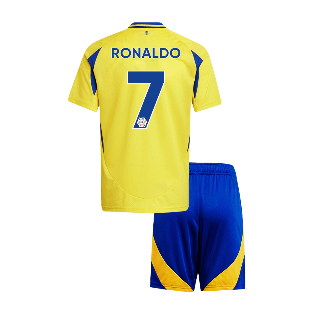 Kid's RONALDO #7 Al Nassr Home  Soccer Jersey Kit(Jersey+Shorts) 2024/25 Top Dresy Shop