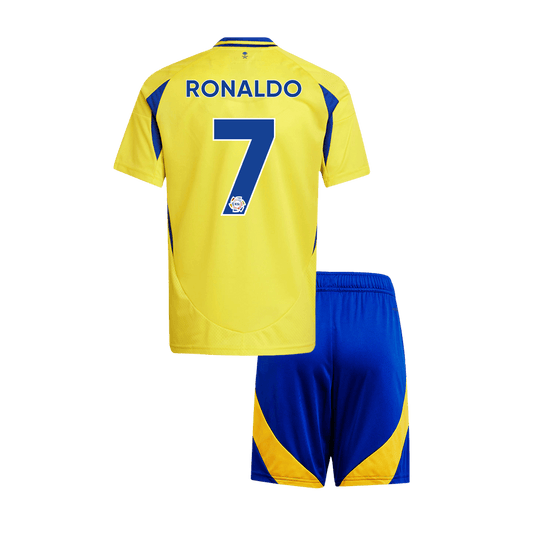 Kid's RONALDO #7 Al Nassr Home  Soccer Jersey Kit(Jersey+Shorts) 2024/25 Top Dresy Shop