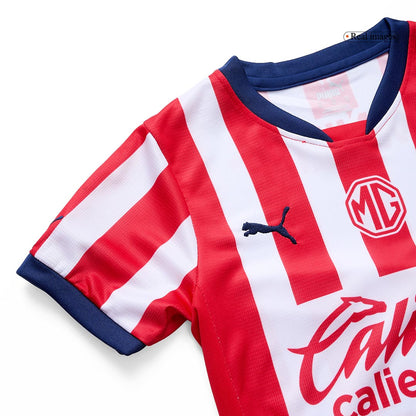 Kid's Chivas Home  Soccer Jersey Kit(Jersey+Shorts) 2024/25 Top Dresy Shop